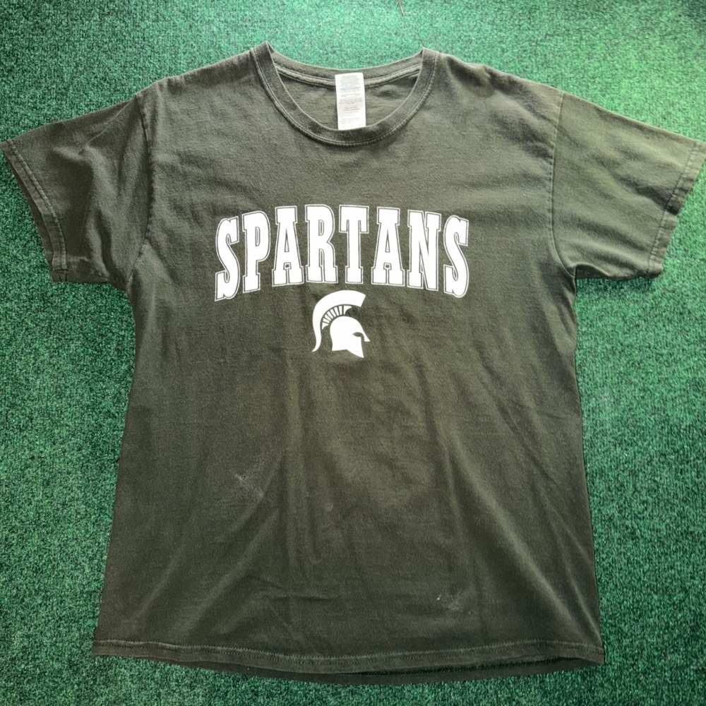 Gildan Michigan State Spartans T-Shirt Mens Large Green NCAA Graphic Tee